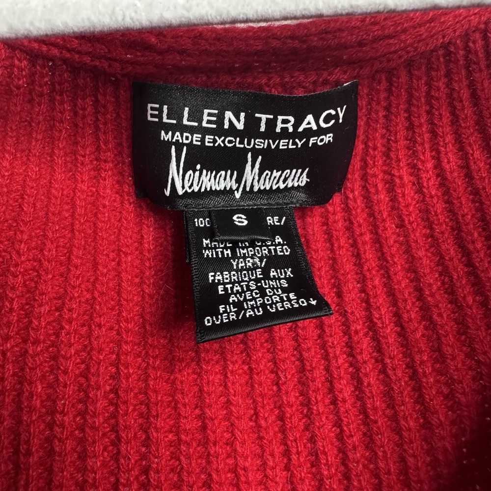Ellen Tracy For Neiman Marcus Womens Cashmere Red Tank Top Pullover Size Small - Picture 3 of 4